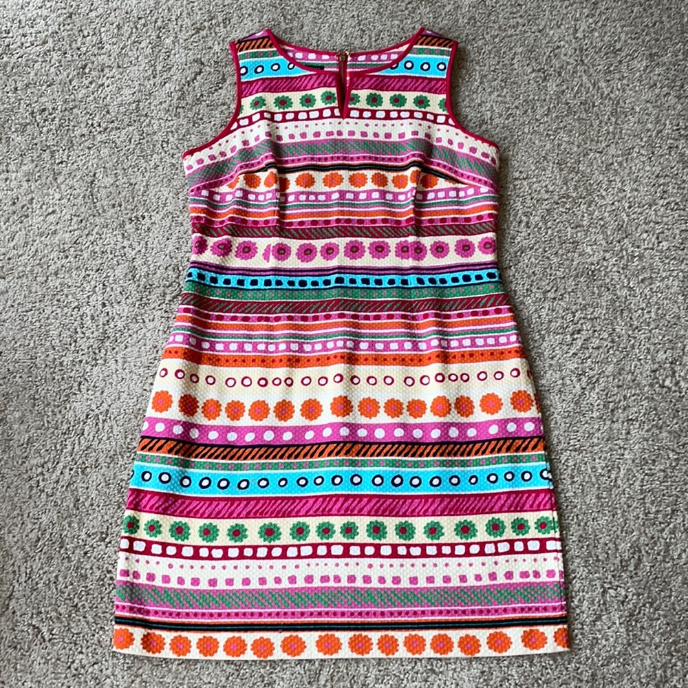 Talbots Women's Summer Sun Dress with Textured Floral Pattern - Size 10P